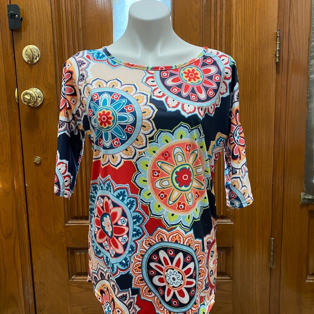 Vibrant Mandala Print Women's Blouse